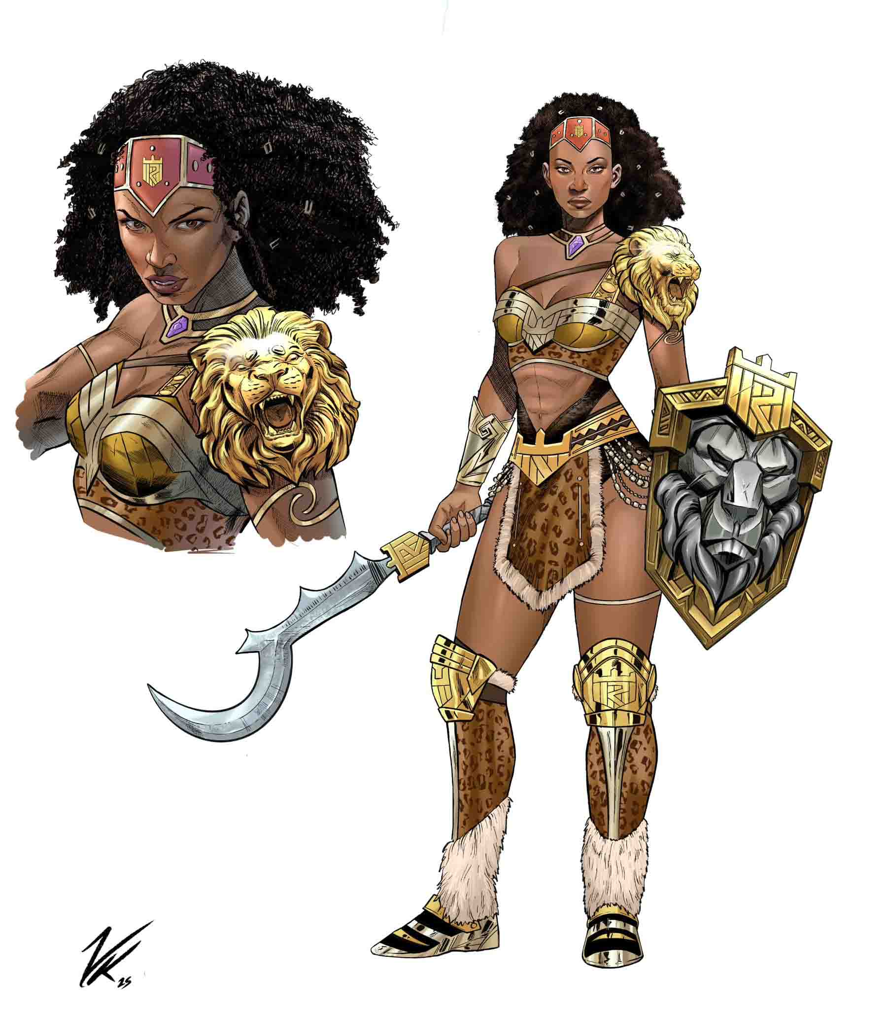 Illustration of Kimoya Kandake Amanirenas — African comic character