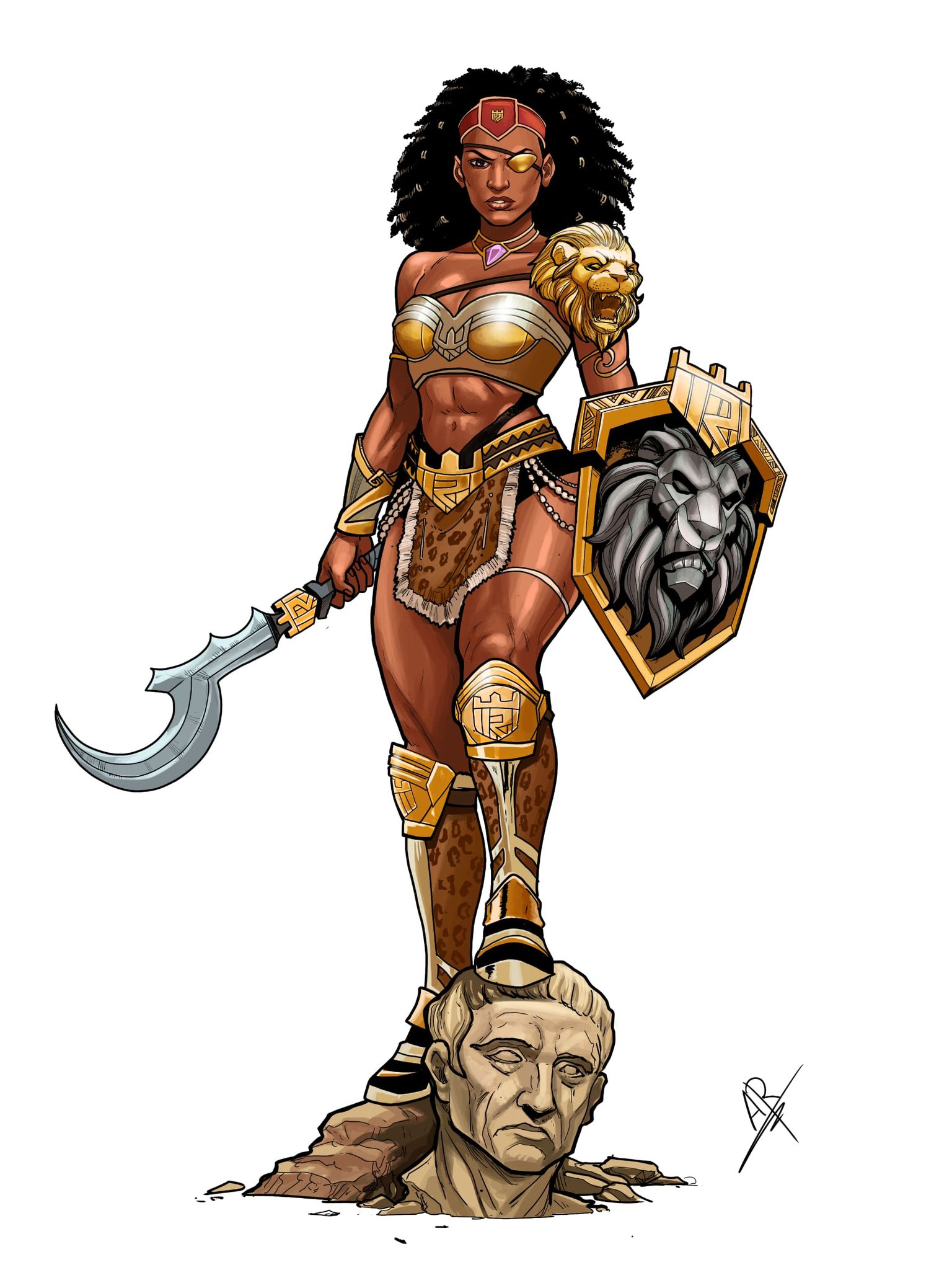 Illustration of Kimoya Kandake Amanirenas — African comic character