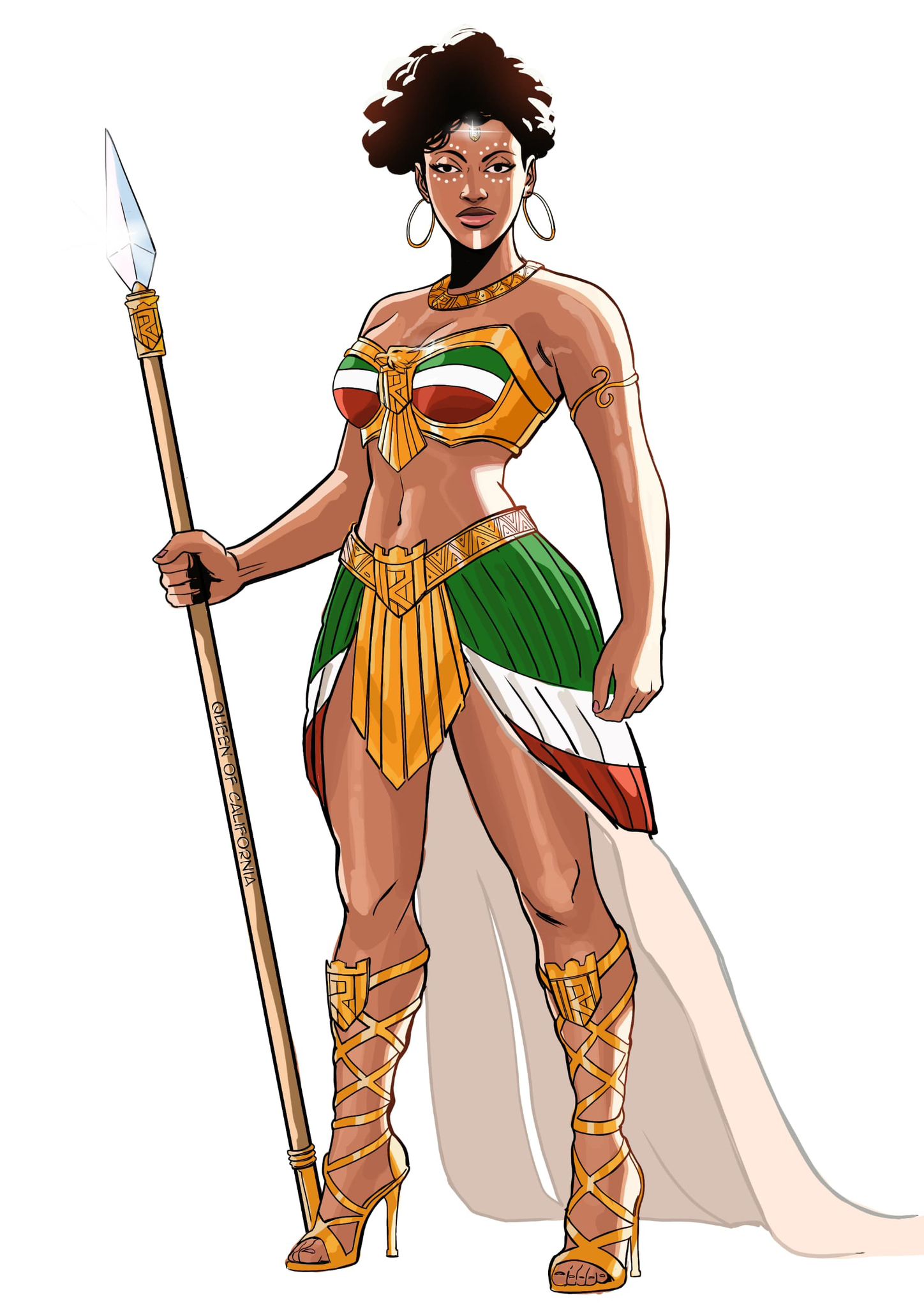 Portrait of Reina Jameela Califia Anacaona — African comic character